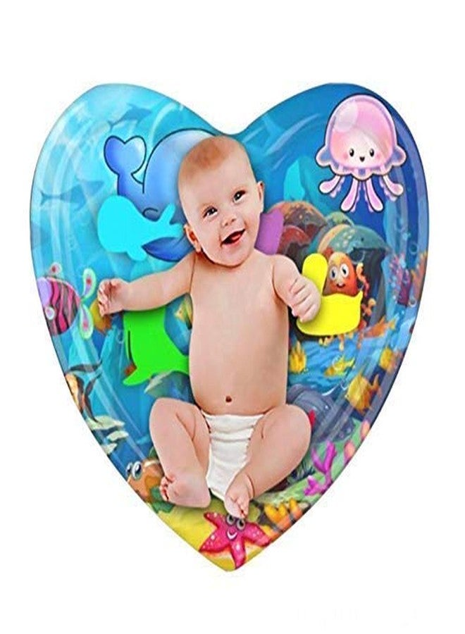 Bilvina Heart Shape Baby Inflatable Patted Water Play Pad Cushion for Kids | Multi Color | Pack of 1 - Image 2